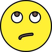 A sad face emoticor with a sad expression vector