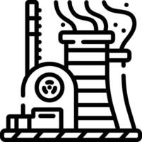 A black and white illustration of a factory vector