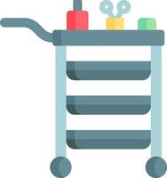 A trolley with scissors, scissors, and other items vector