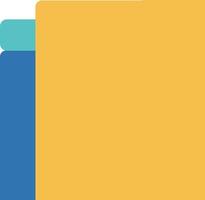 A yellow folder with blue and green tabs vector