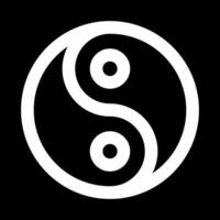 Yin and yang symbol on black background vector