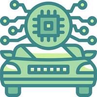 A car with a chip on top of it vector