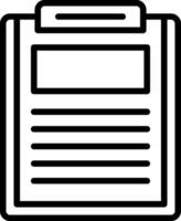 Clipboard icon with a black outline vector