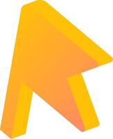 A yellow arrow pointing down on a white background vector