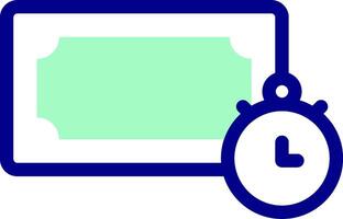 A clock and a computer screen with a green background vector