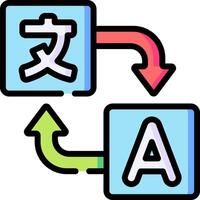 Two different colored blocks with the word a and b vector