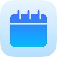 A blue calendar icon on an app icon vector