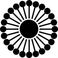 A black and white circular design with many circles vector