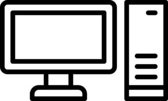 Computer icon with a monitor and a computer vector