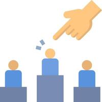 A hand pointing to a person in a row of people vector