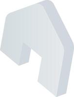 A white and gray arrow pointing down vector