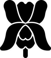 A black and white flower with a heart in the center vector