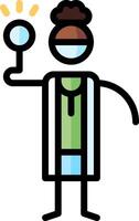 A cartoon man holding a magnifying glass vector