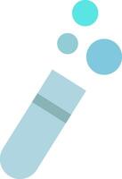 A test tube with blue bubbles and a blue line vector