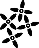 A group of four propellers on a white background vector