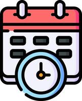 Calendar icon with clock on top vector
