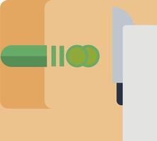 A knife and a fork are on a plate vector
