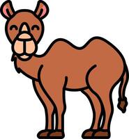 A camel is standing in front of a white background vector