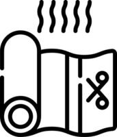 A black and white illustration of a roll of paper vector
