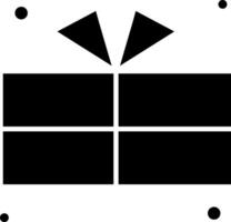 A black and white square with a gift box vector