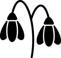 A black and white flower with two leaves vector