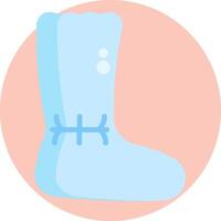A blue boot with a blue ribbon on it vector