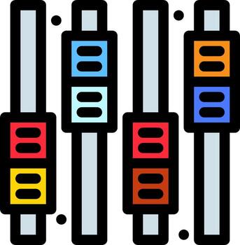 A group of four colored buttons on a white background vector