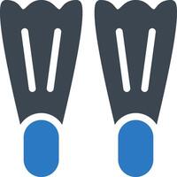 Two pairs of scuba fins on a white background vector