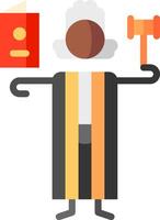 A cartoon judge holding a book and a gavel vector