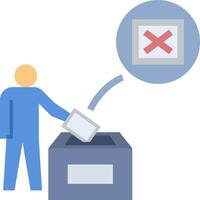 A man putting a ballot into a box with a cross over it vector