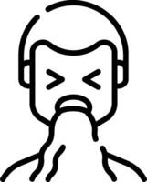 A man with a beard and mustache is shown with a line icon vector