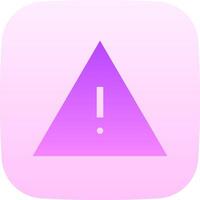 A purple triangle with an exclamation mark on it vector