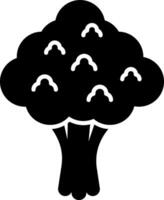 A black and white illustration of a broccoli tree vector