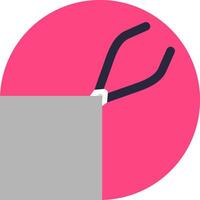A pink circle with scissors in it vector