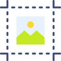A square with a mountain in the center and a sun in the background vector