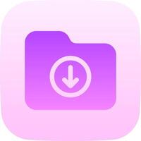 A purple folder icon with an arrow pointing down vector