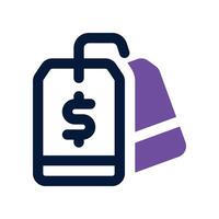 label icon. dual tone icon for your website, mobile, presentation, and logo design. vector