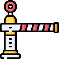 A barrier with a sign that says open vector