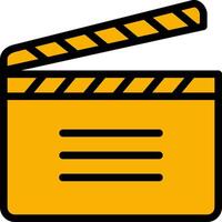 A movie clapper icon on a white background vector
