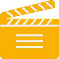 A clapperboard icon on a white background vector