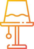 A lamp on a table with a lamp shade vector
