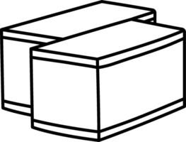 A black and white drawing of two boxes vector