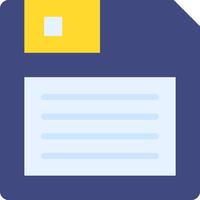A floppy disk icon with a yellow and blue background vector
