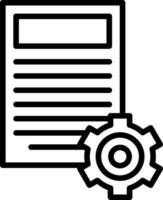 A document with a gear and a gear icon vector