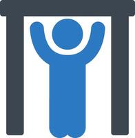 A blue person standing in front of a door vector