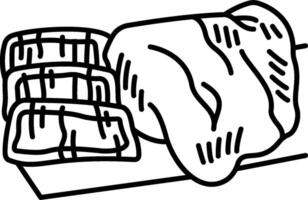 A black and white drawing of a piece of meat vector