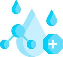 A blue drop with three drops and a molecule vector