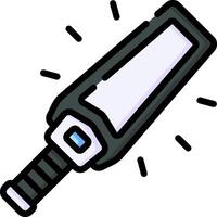 A flashlight with a light on it vector