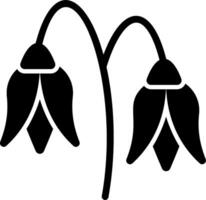 A black and white illustration of two flowers vector