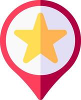 A star icon on a map pin vector